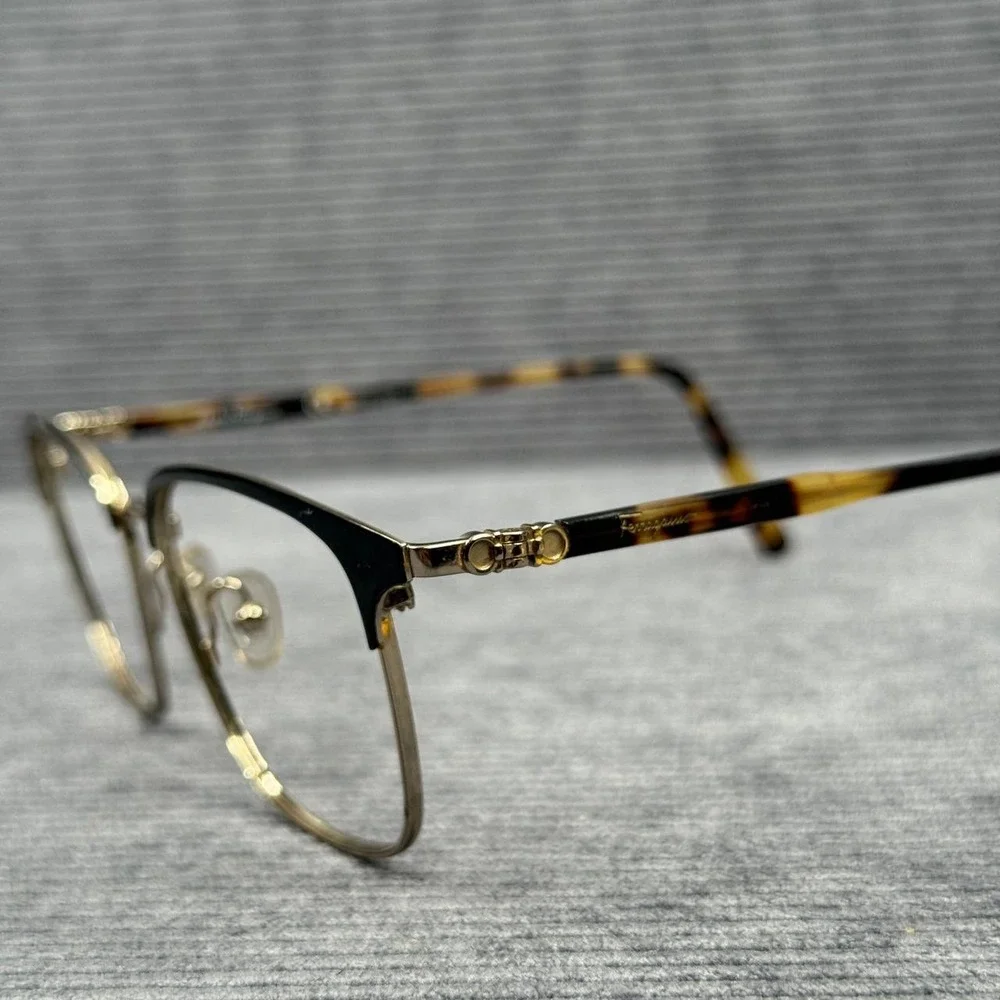 Salvatore Ferragamo SF2170 017 Browline Eyeglasses Gold Tortoise 52-18-145 Italy